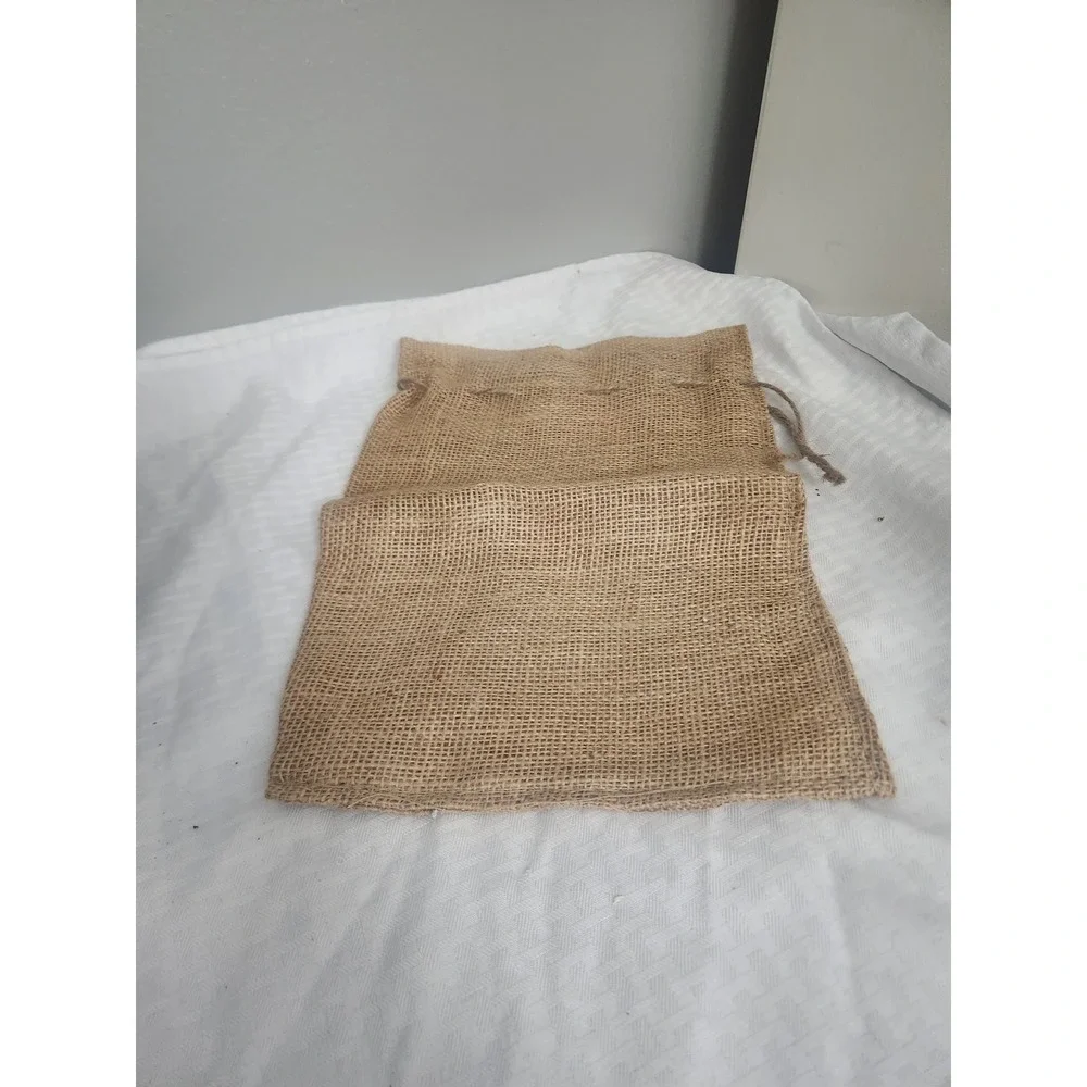 Natural Burlap Jute Drawstring Bag Rustic Gift Pouch Wedding Favor Sack Tan